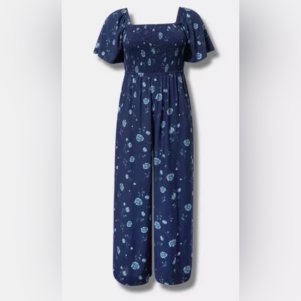 Torrid Flutter-Sleeve Smocked Jumpsuit Size 5